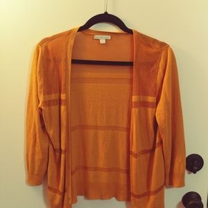 New York & Company Yellow knit cardigan SIZE LARGE